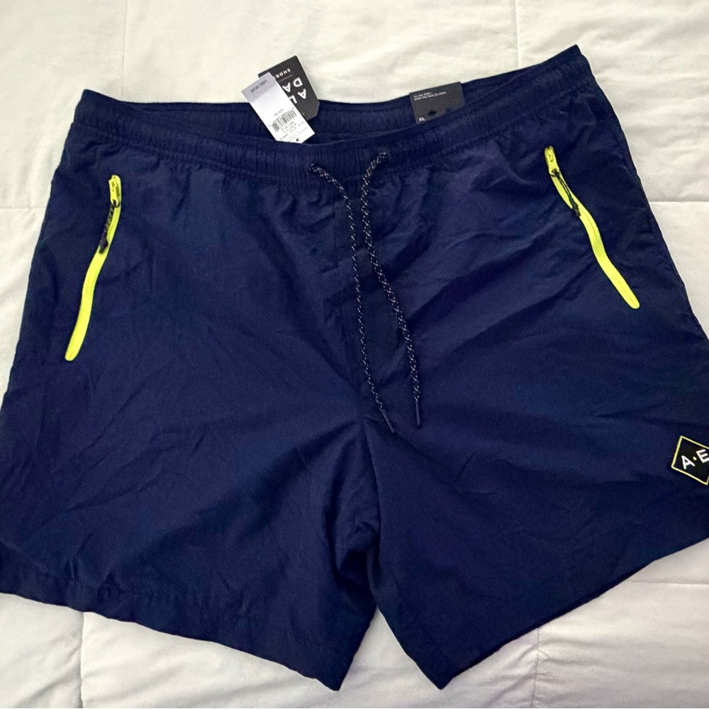 NEW XL American Eagle Navy and Neon Green Shorts